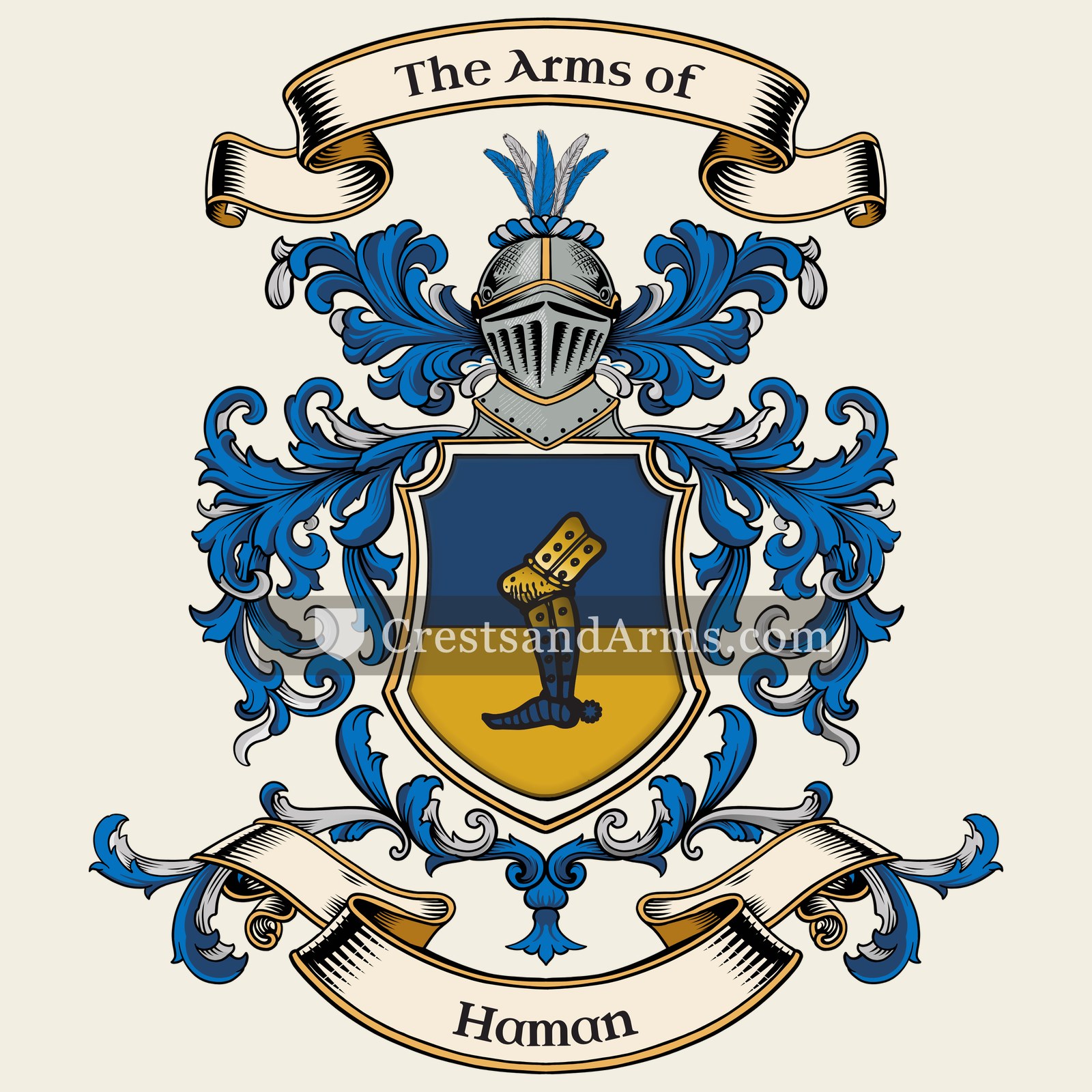 The Haman coat of arms, drawn from the recorded blazon