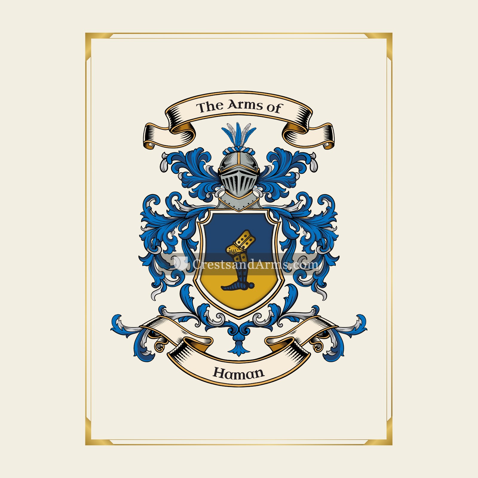 With gold border