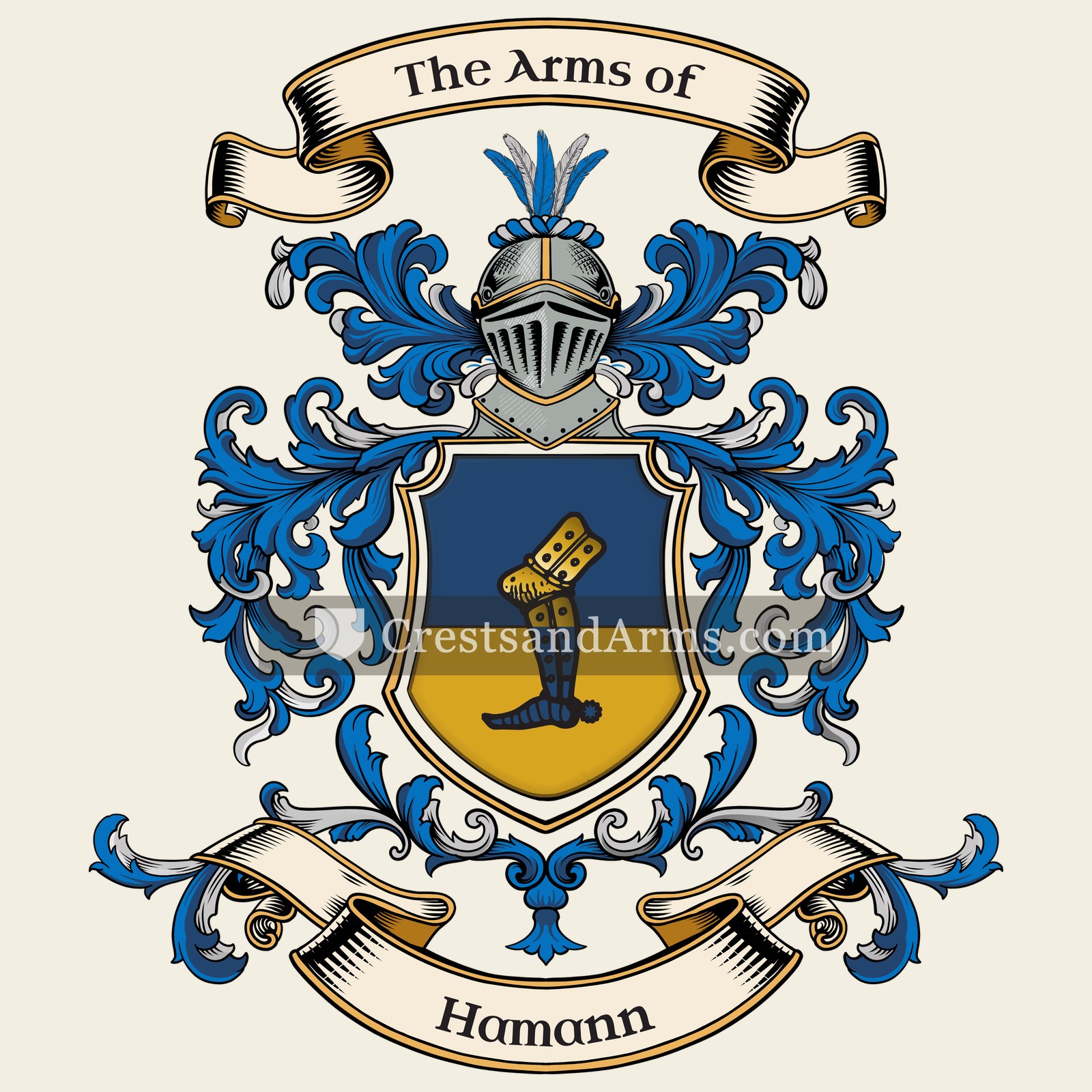 The Hamann coat of arms, drawn from the recorded blazon