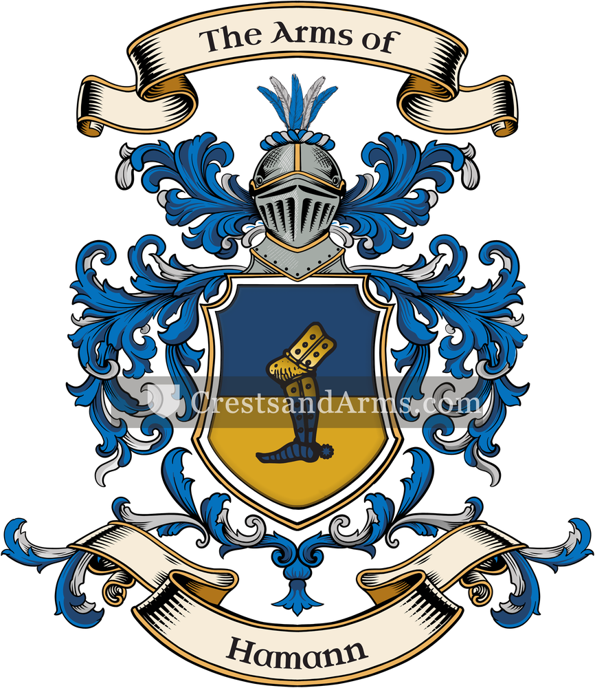 The Hamann coat of arms, drawn from the recorded blazon