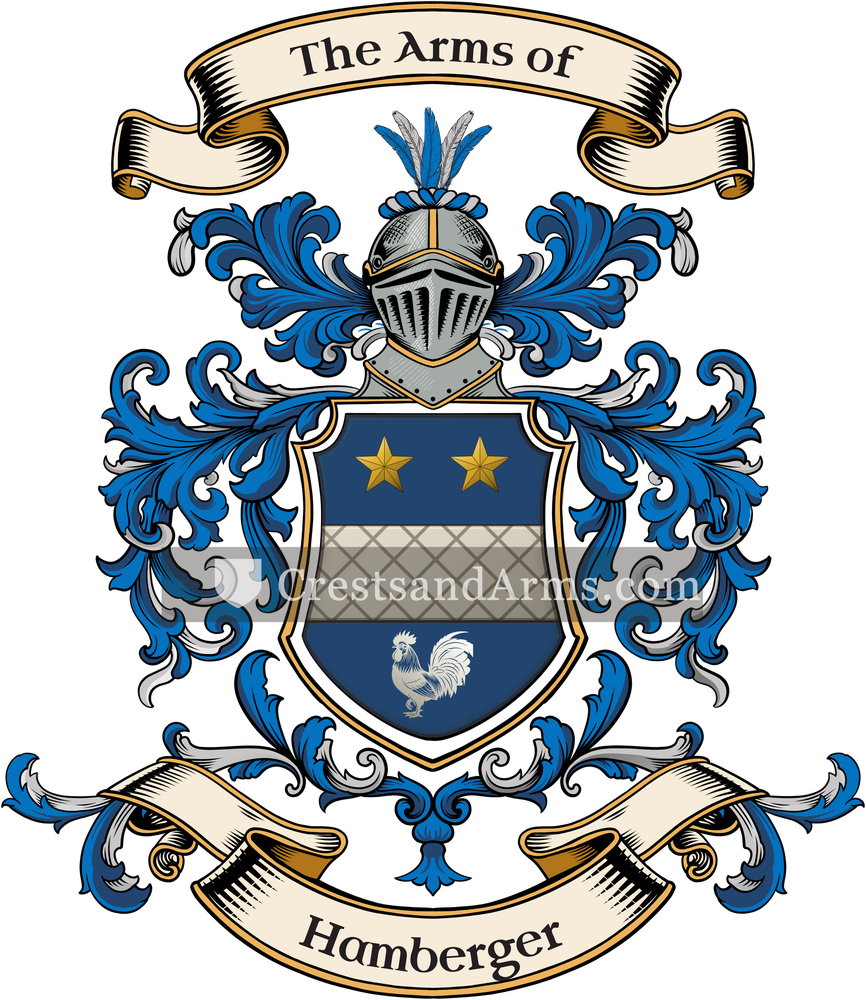 The Hamberger coat of arms, drawn from the recorded blazon