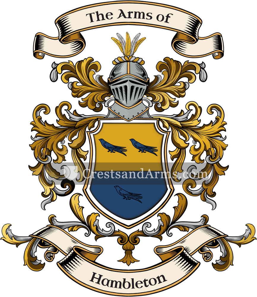 The Hambleton coat of arms, drawn from the recorded blazon
