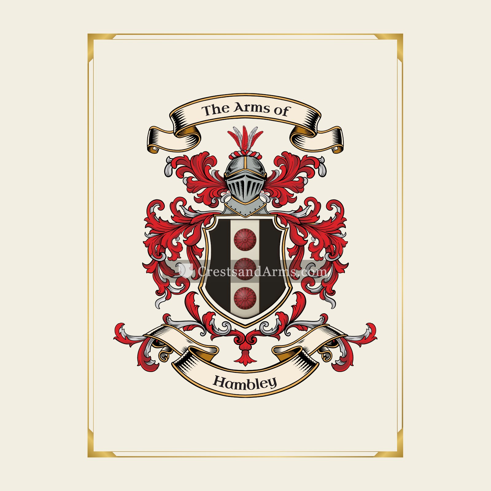 With gold border