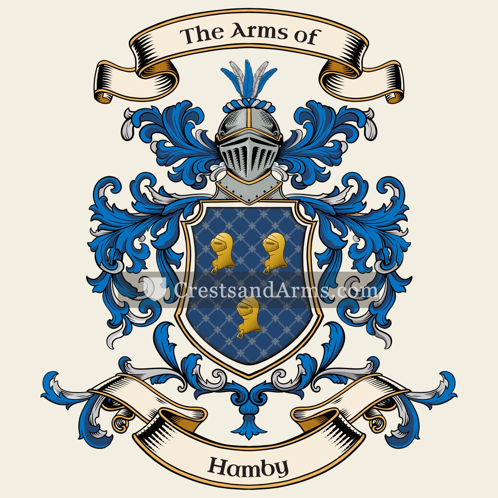 The Hamby coat of arms, drawn from the recorded blazon