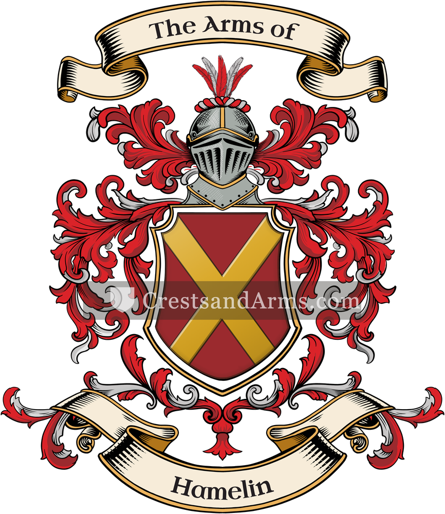 The Hamelin coat of arms, drawn from the recorded blazon