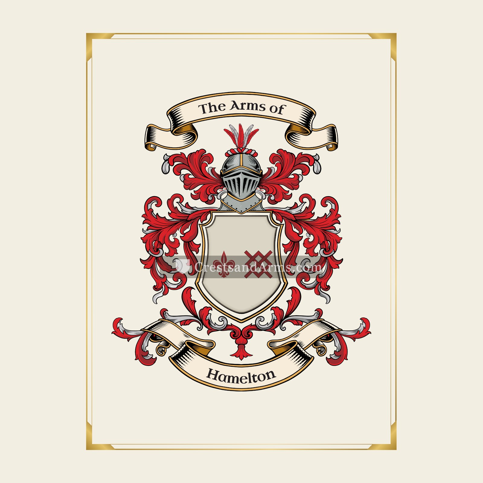 With gold border