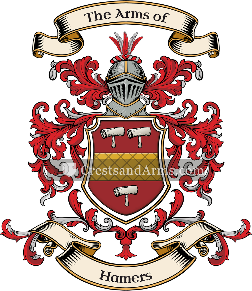 The Hamers coat of arms, drawn from the recorded blazon