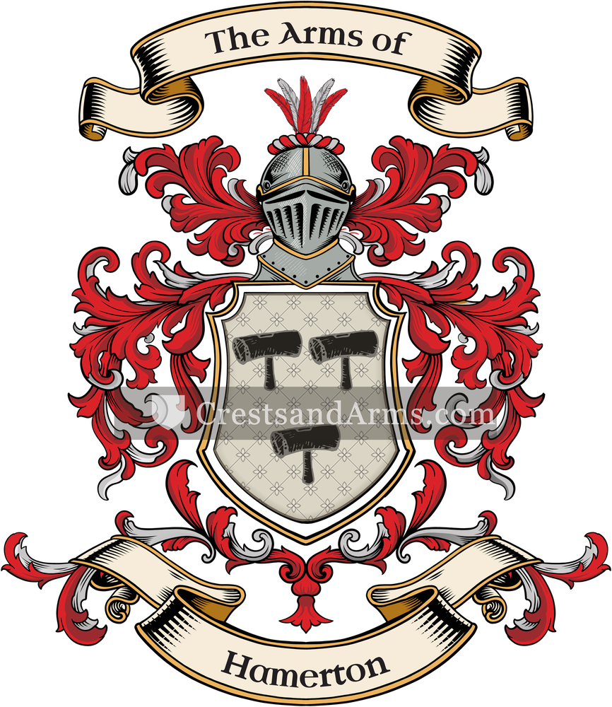 The Hamerton coat of arms, drawn from the recorded blazon