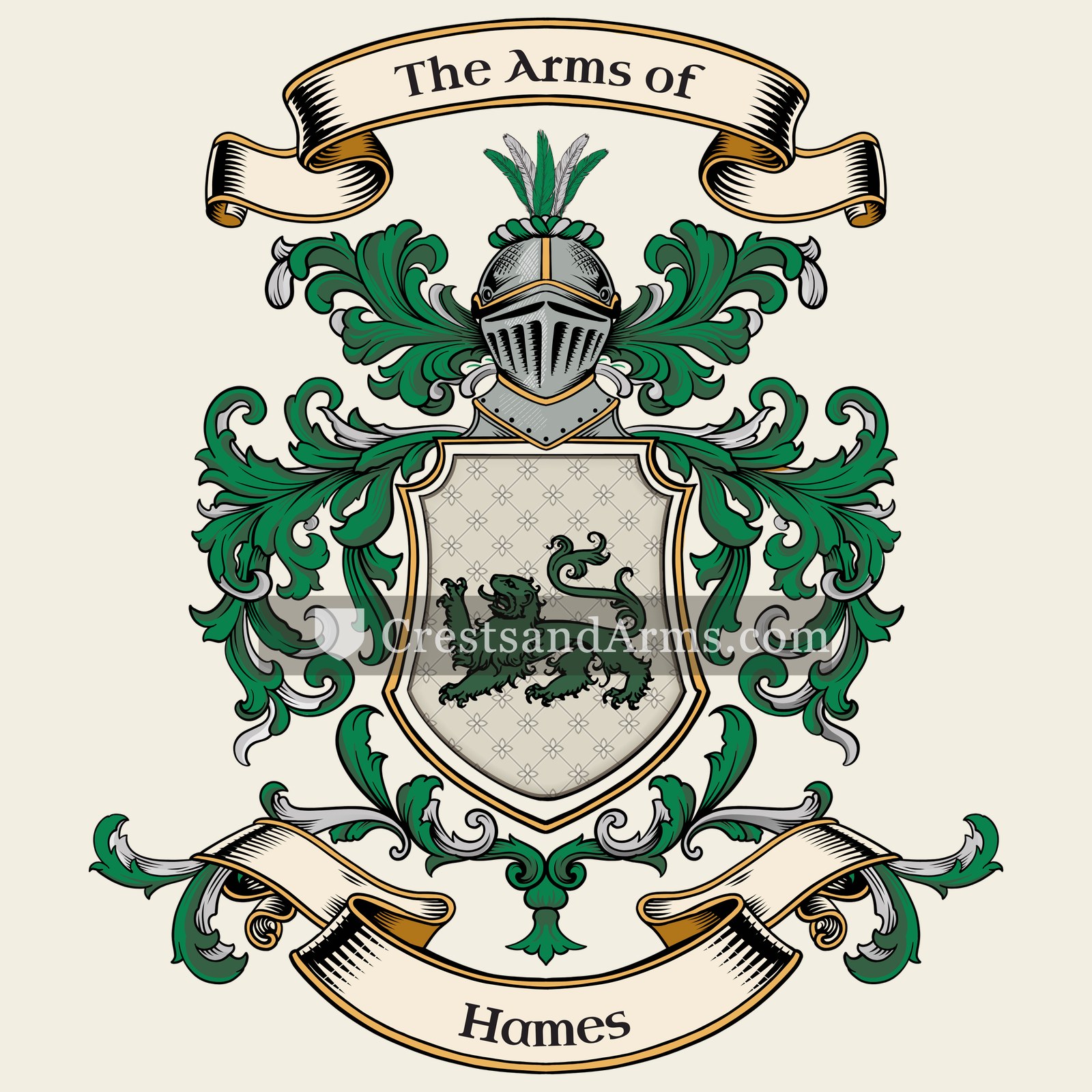 The Hames coat of arms, drawn from the recorded blazon