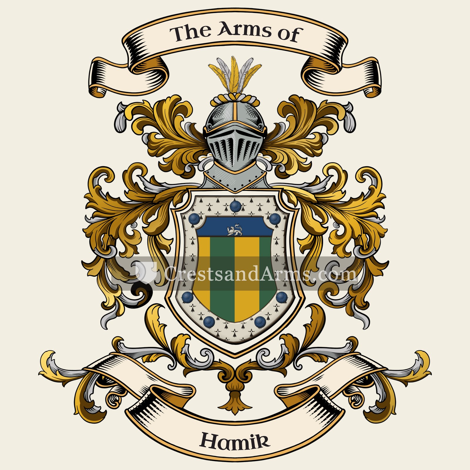 The Hamik coat of arms, drawn from the recorded blazon