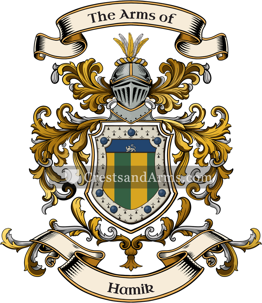 The Hamik coat of arms, drawn from the recorded blazon