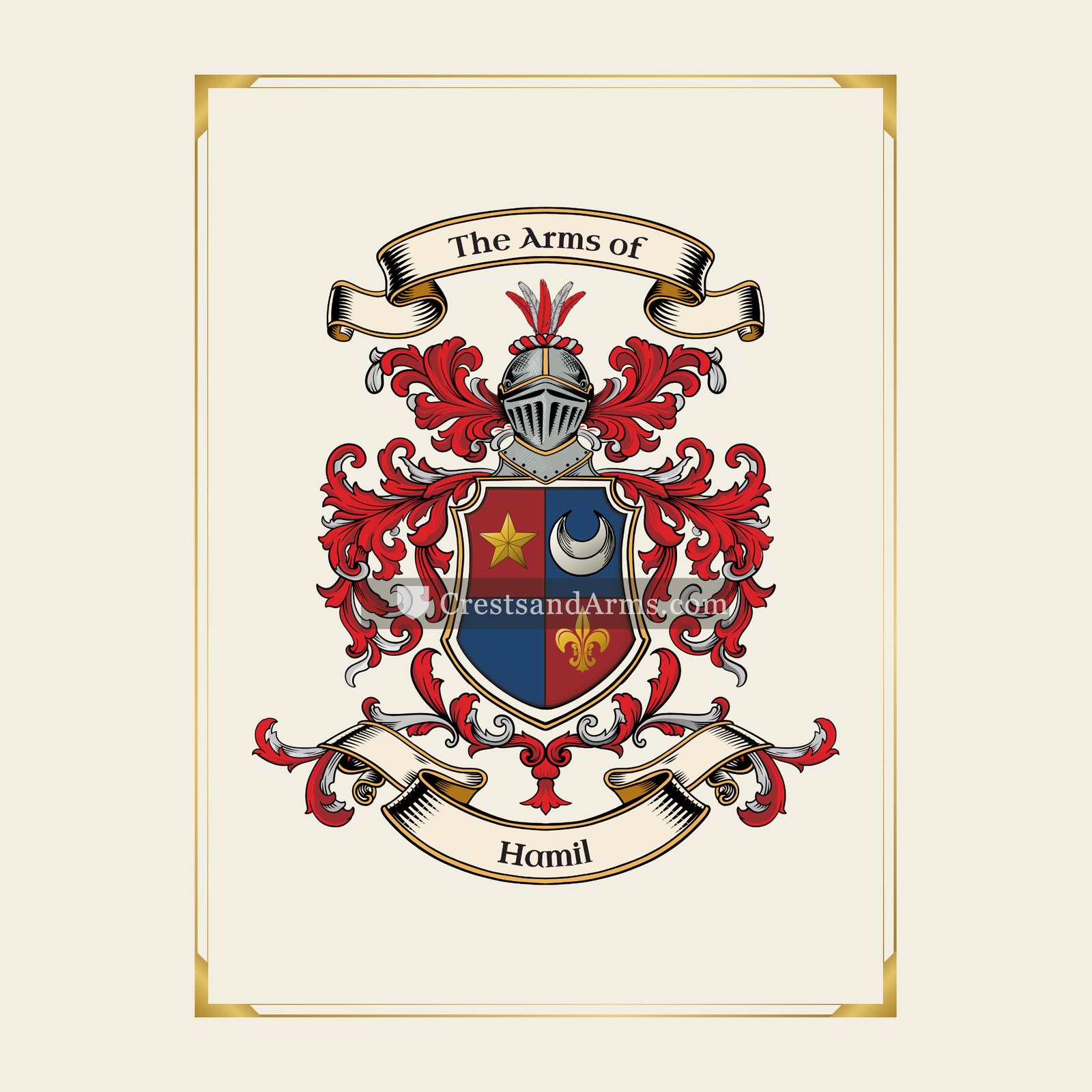 With gold border