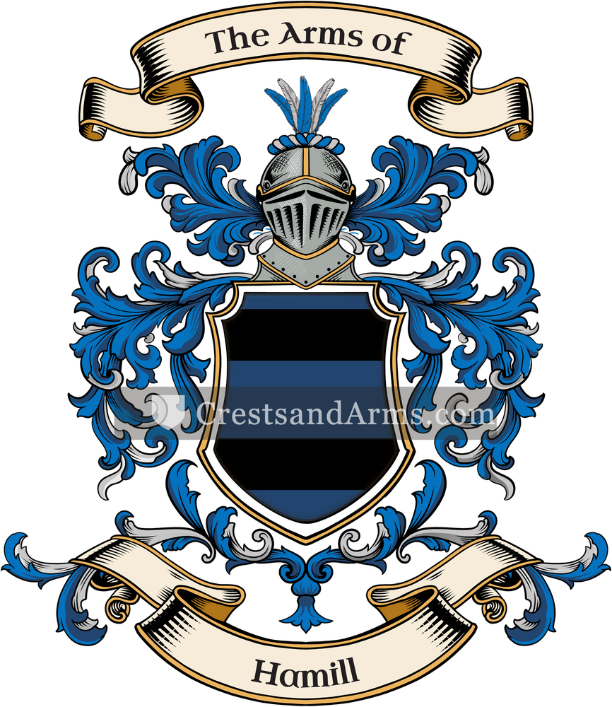 The Hamill coat of arms, drawn from the recorded blazon