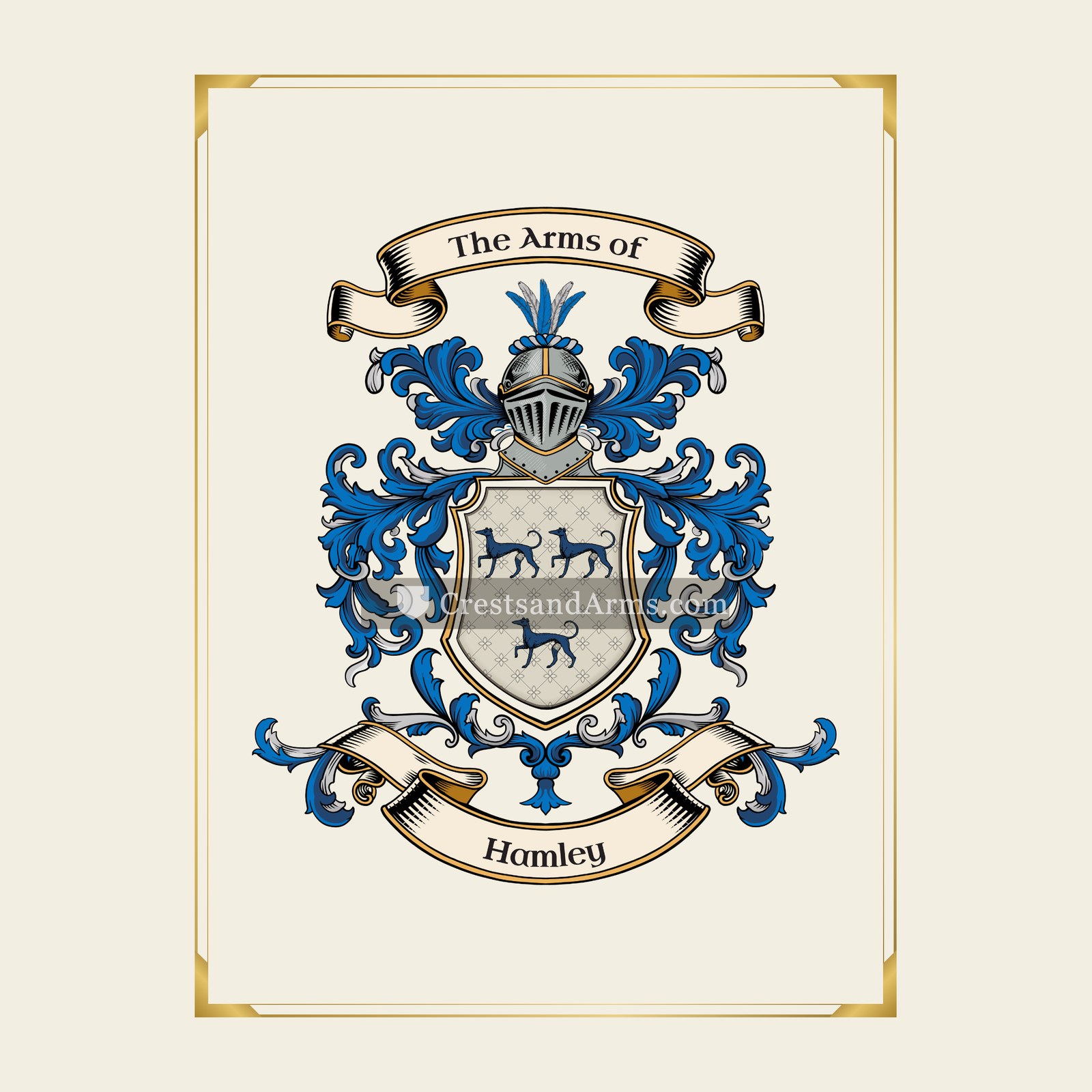 With gold border