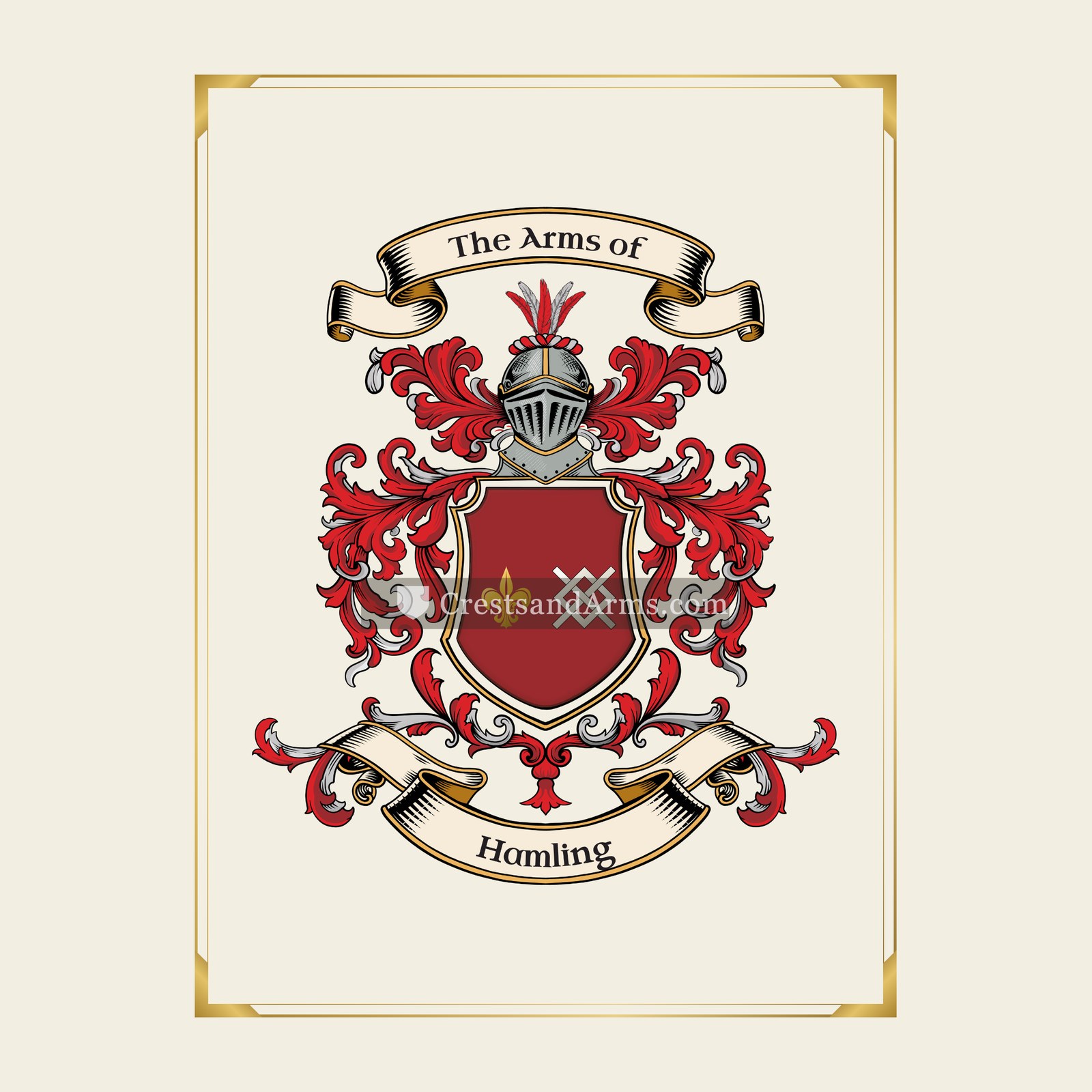 With gold border