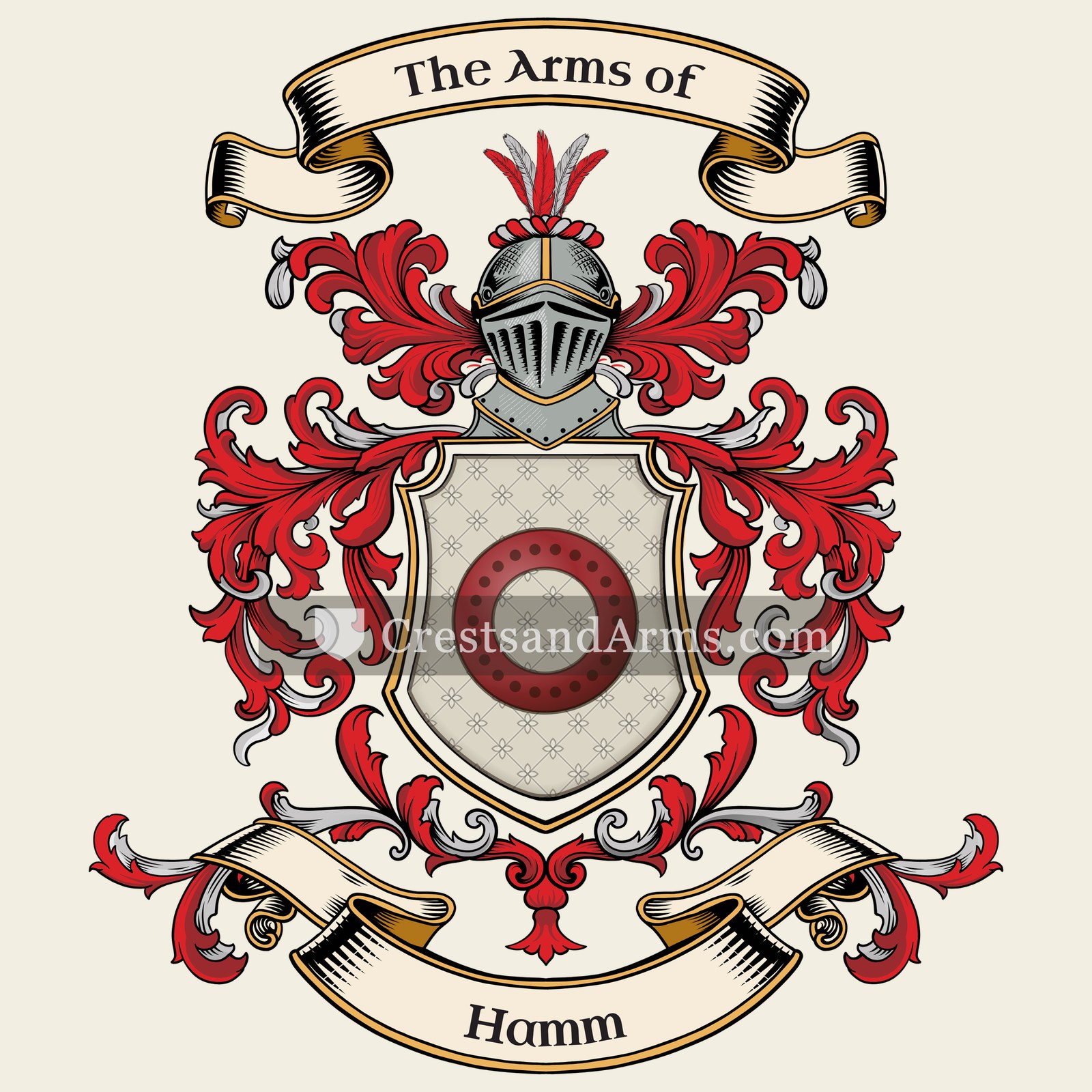 The Hamm coat of arms, drawn from the recorded blazon