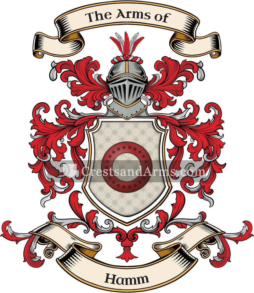 The Hamm coat of arms, drawn from the recorded blazon