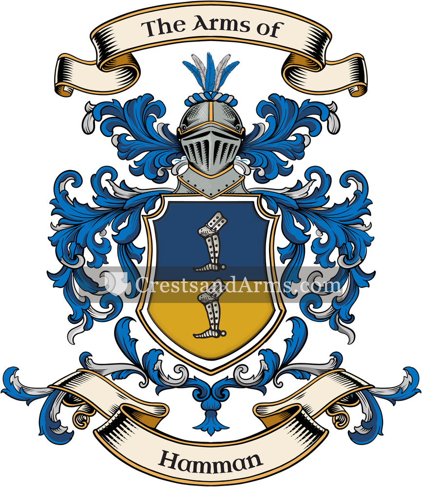 The Hamman coat of arms, drawn from the recorded blazon
