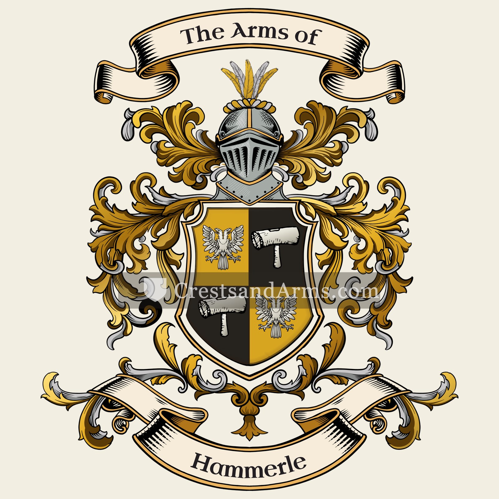 The Hammerle coat of arms, drawn from the recorded blazon