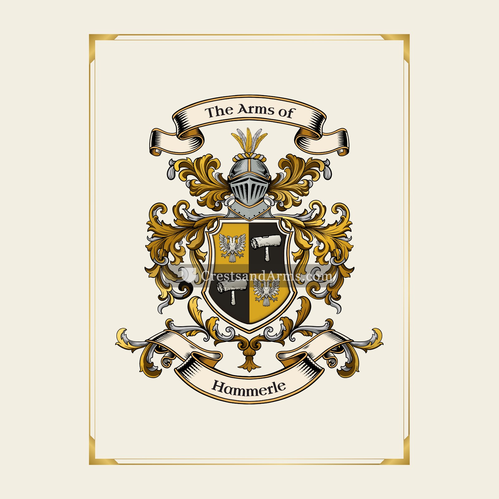 With gold border