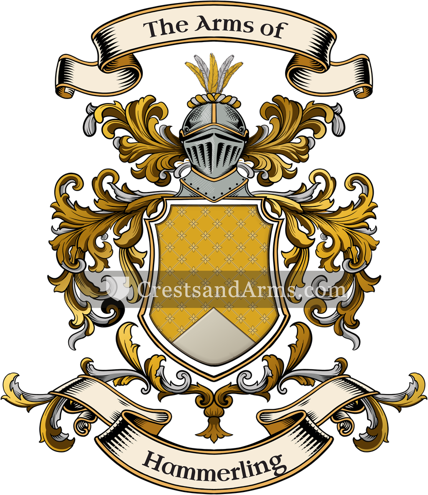 The Hammerling coat of arms, drawn from the recorded blazon