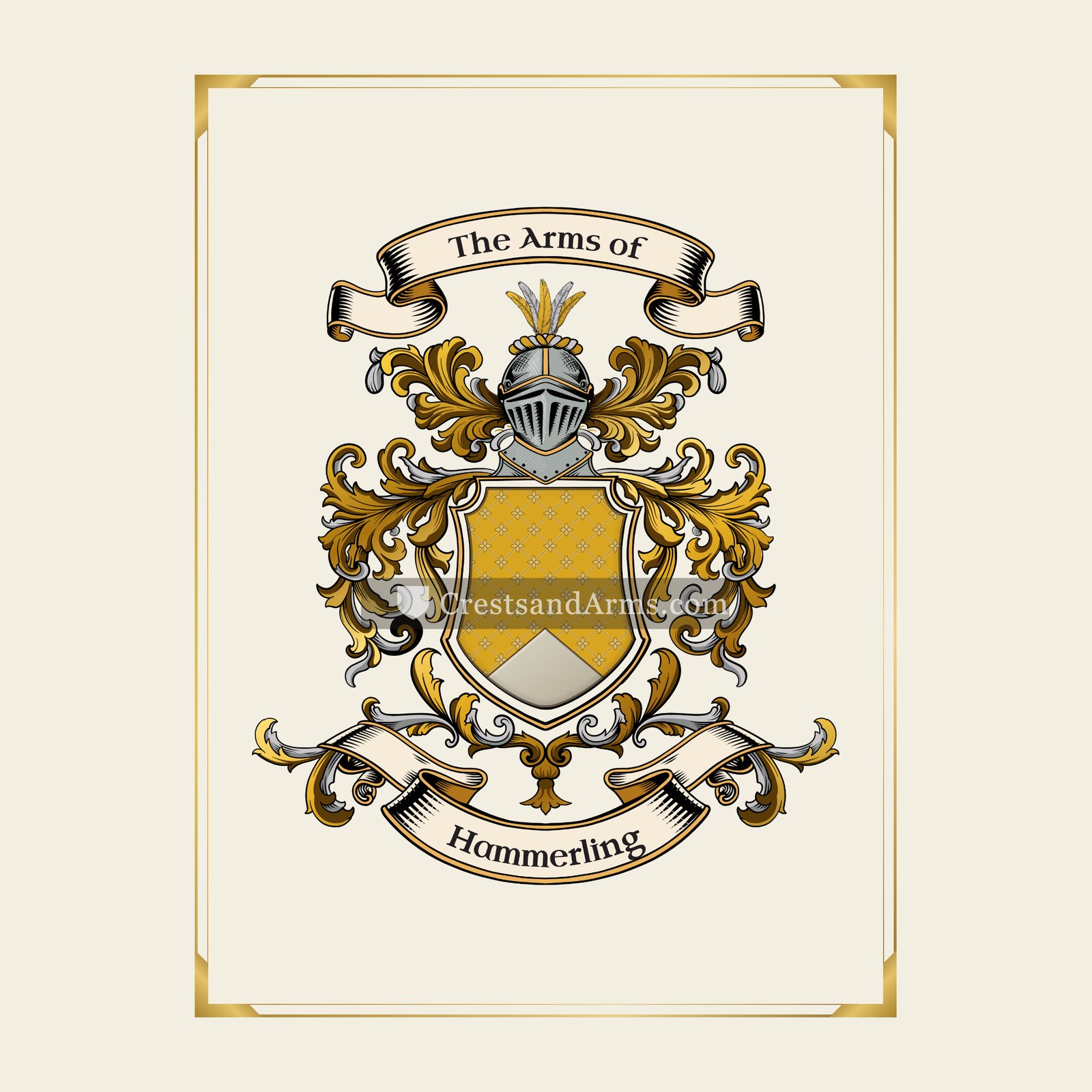With gold border