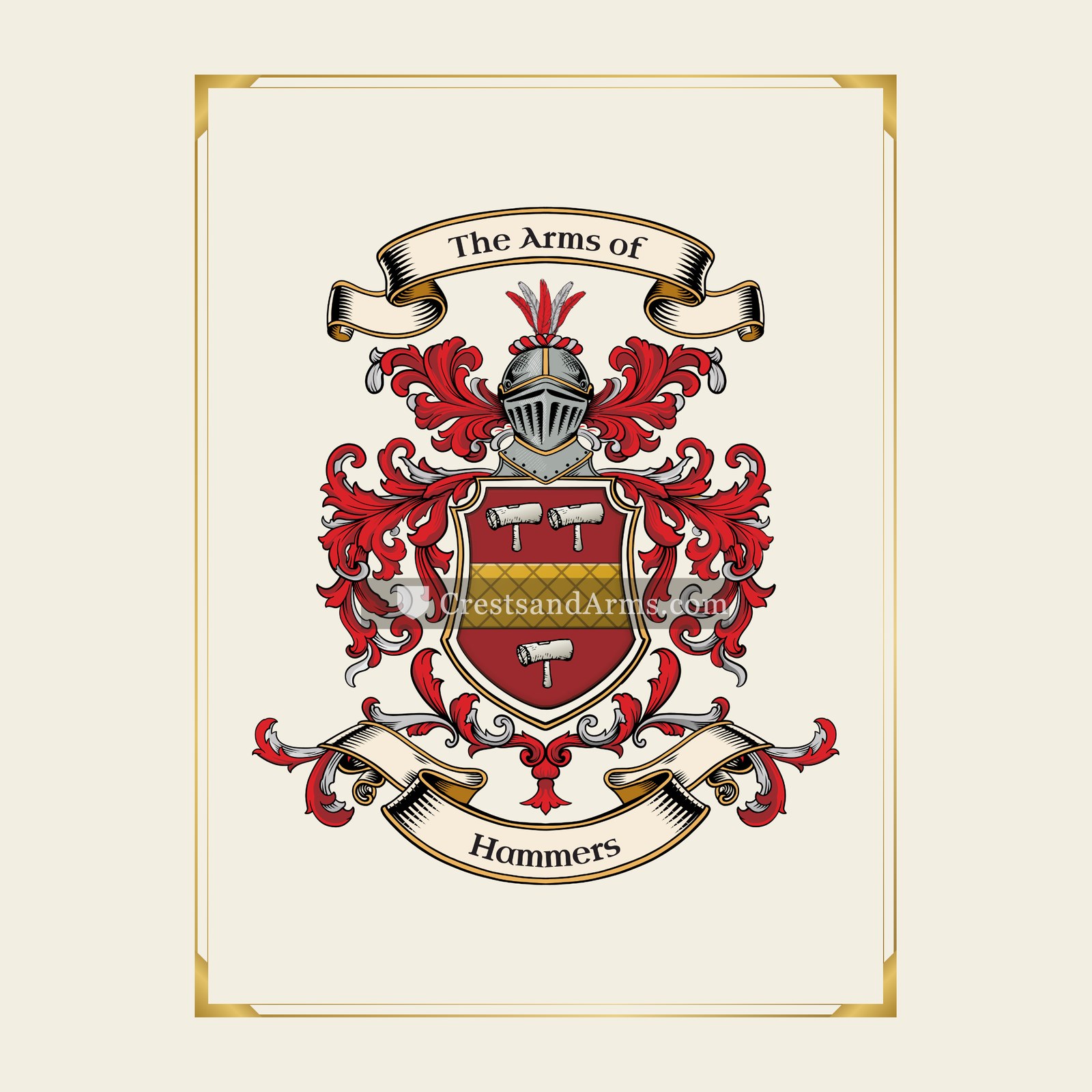 With gold border