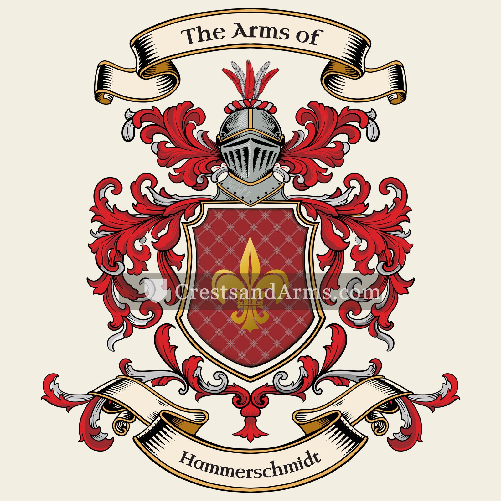 The Hammerschmidt coat of arms, drawn from the recorded blazon