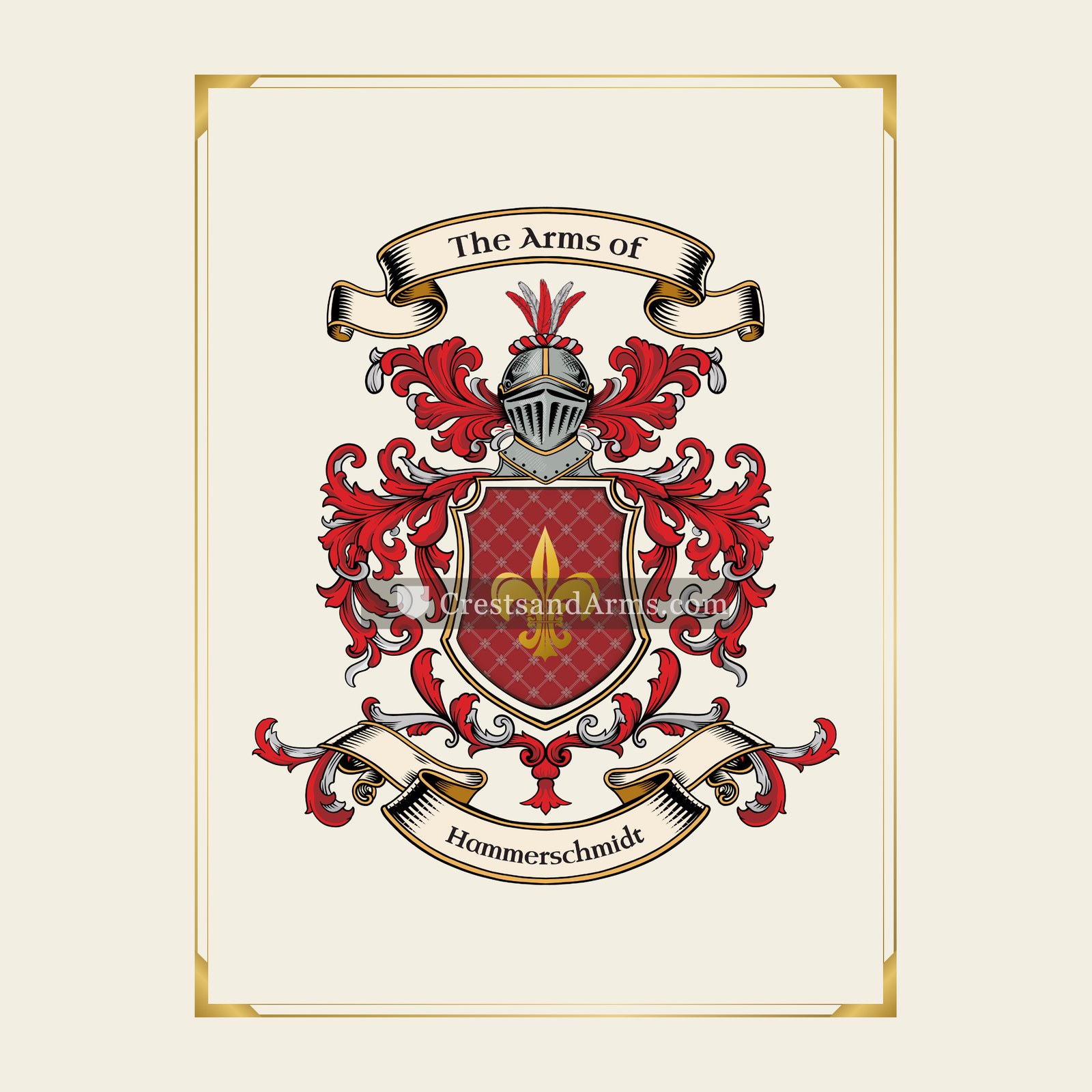 With gold border