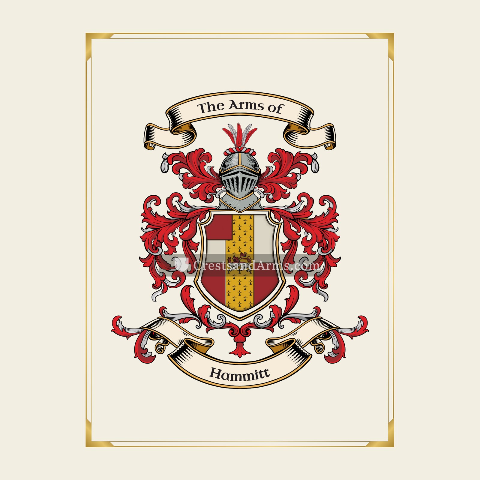 With gold border