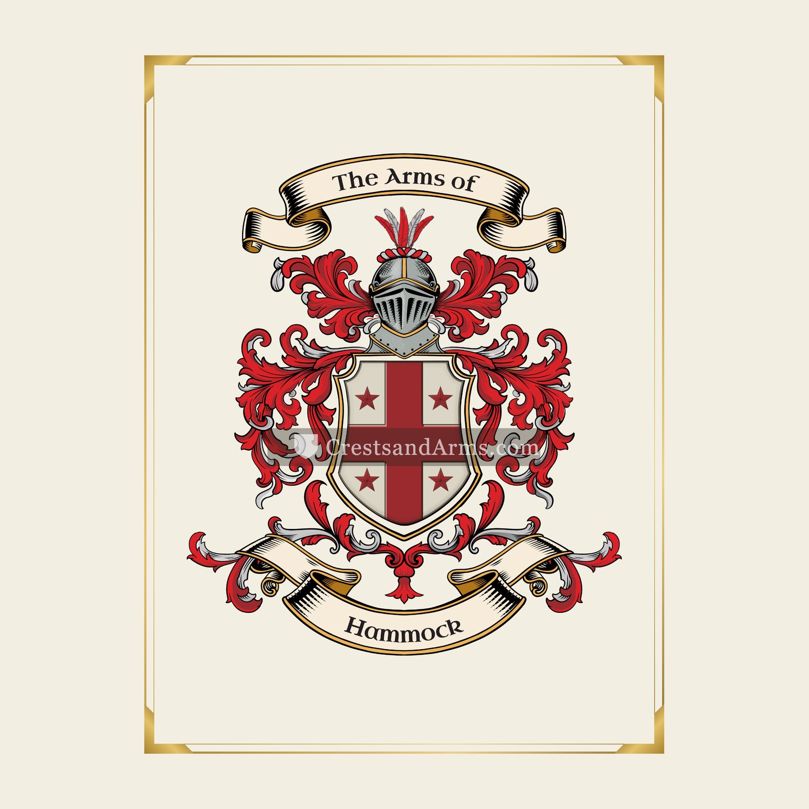 With gold border