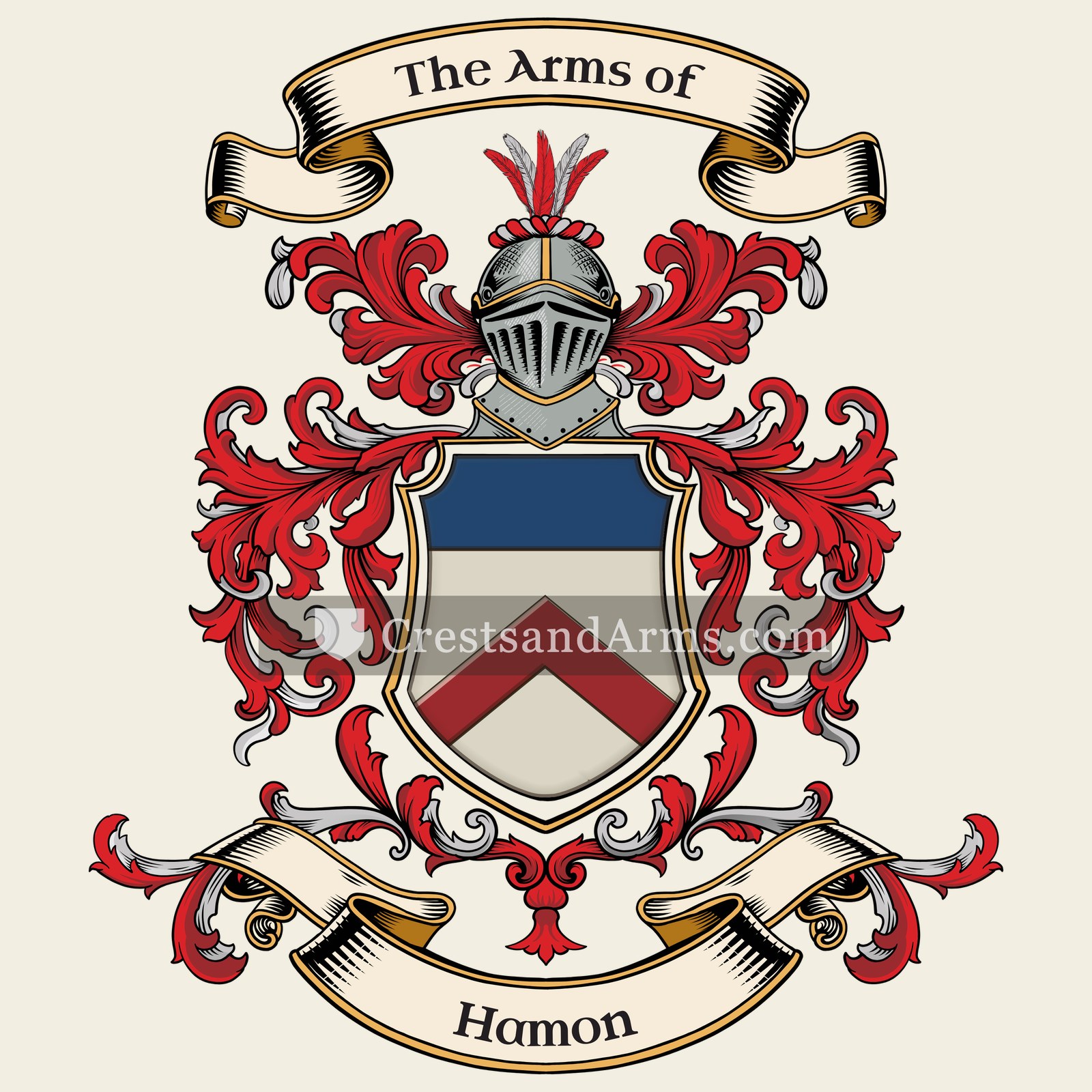 The Hamon coat of arms, drawn from the recorded blazon