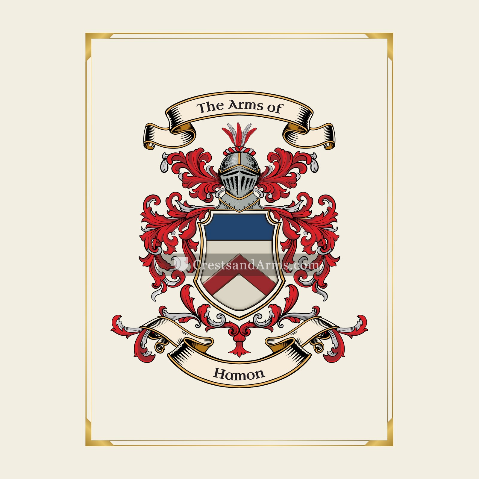 With gold border