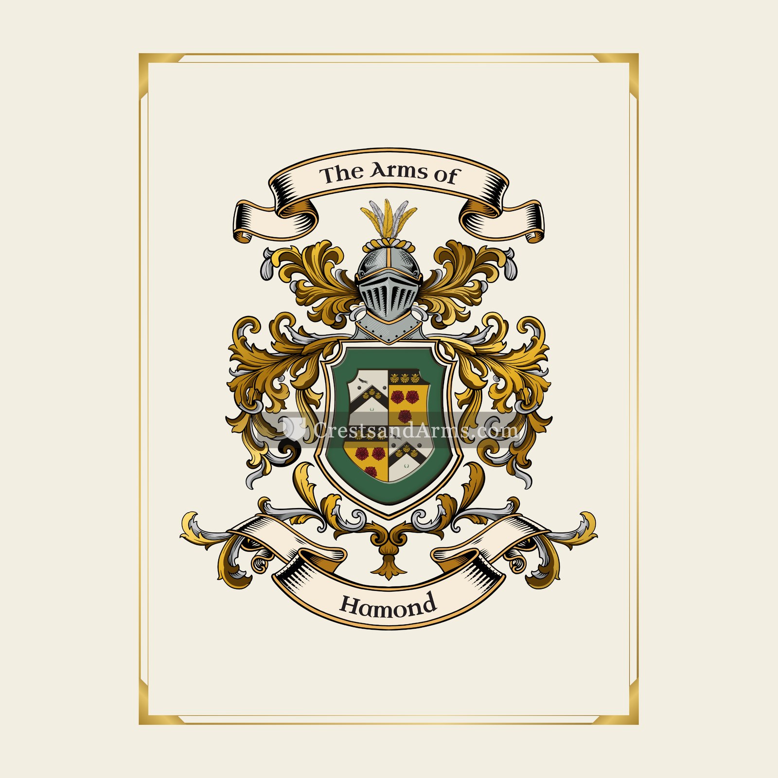 With gold border