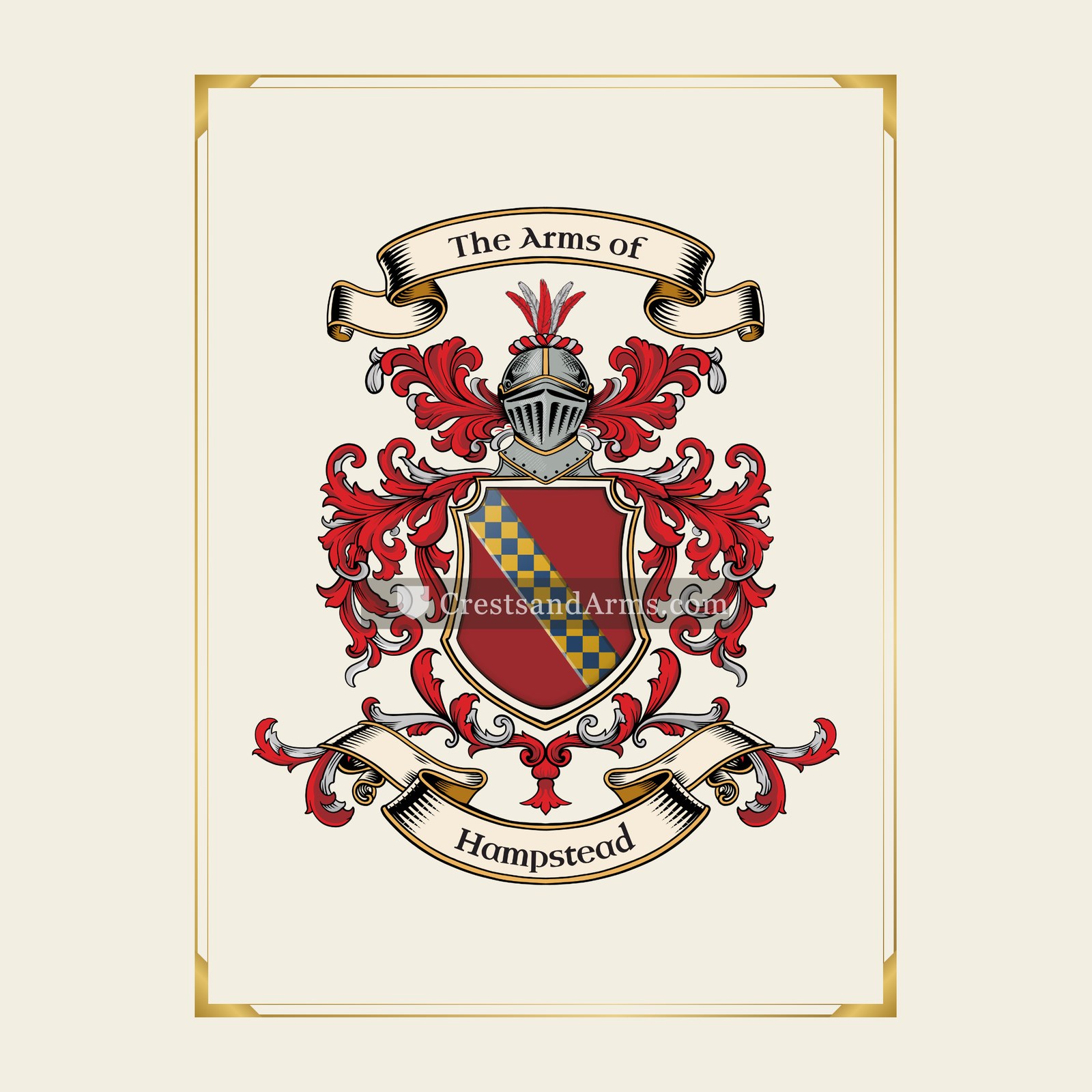 With gold border