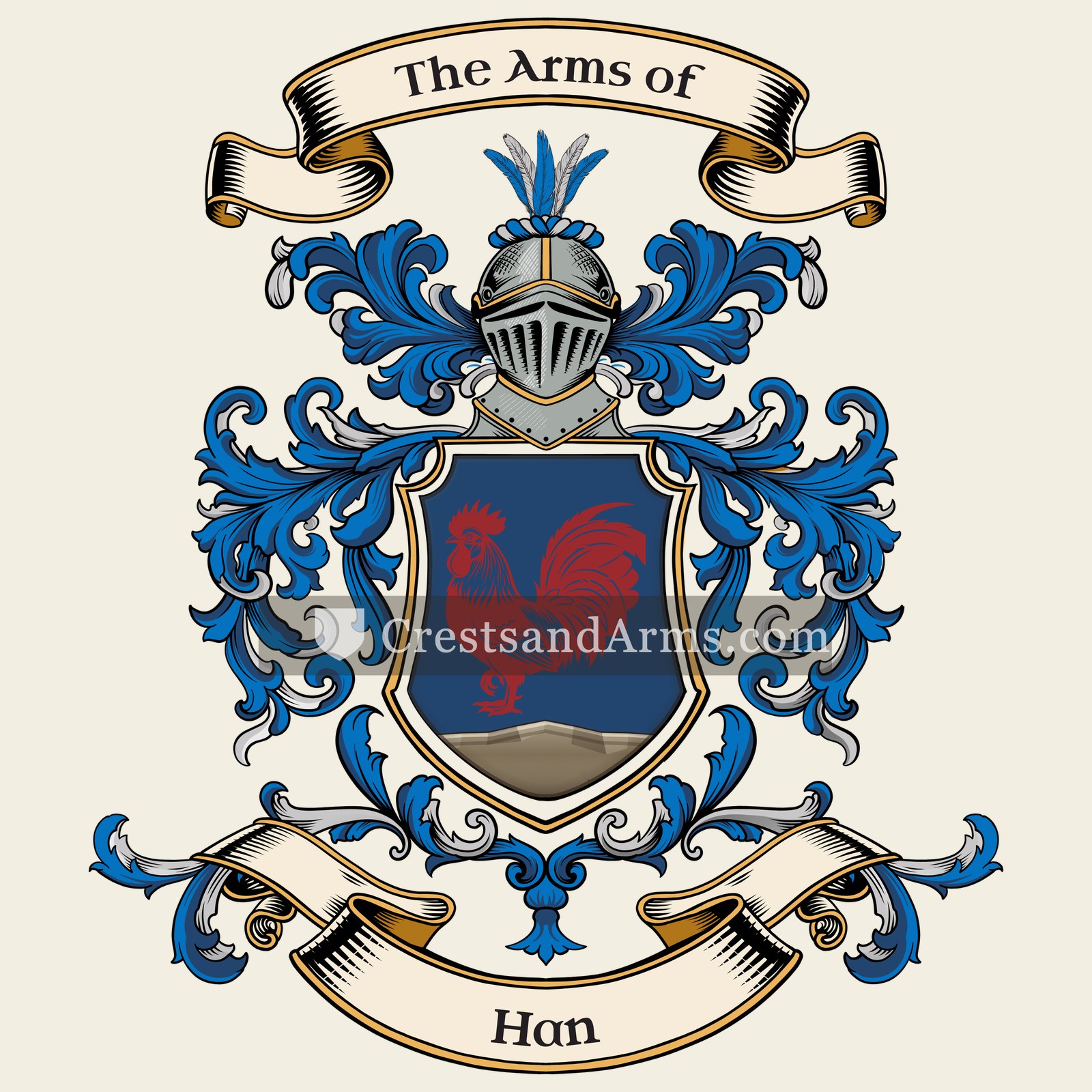 The Han coat of arms, drawn from the recorded blazon