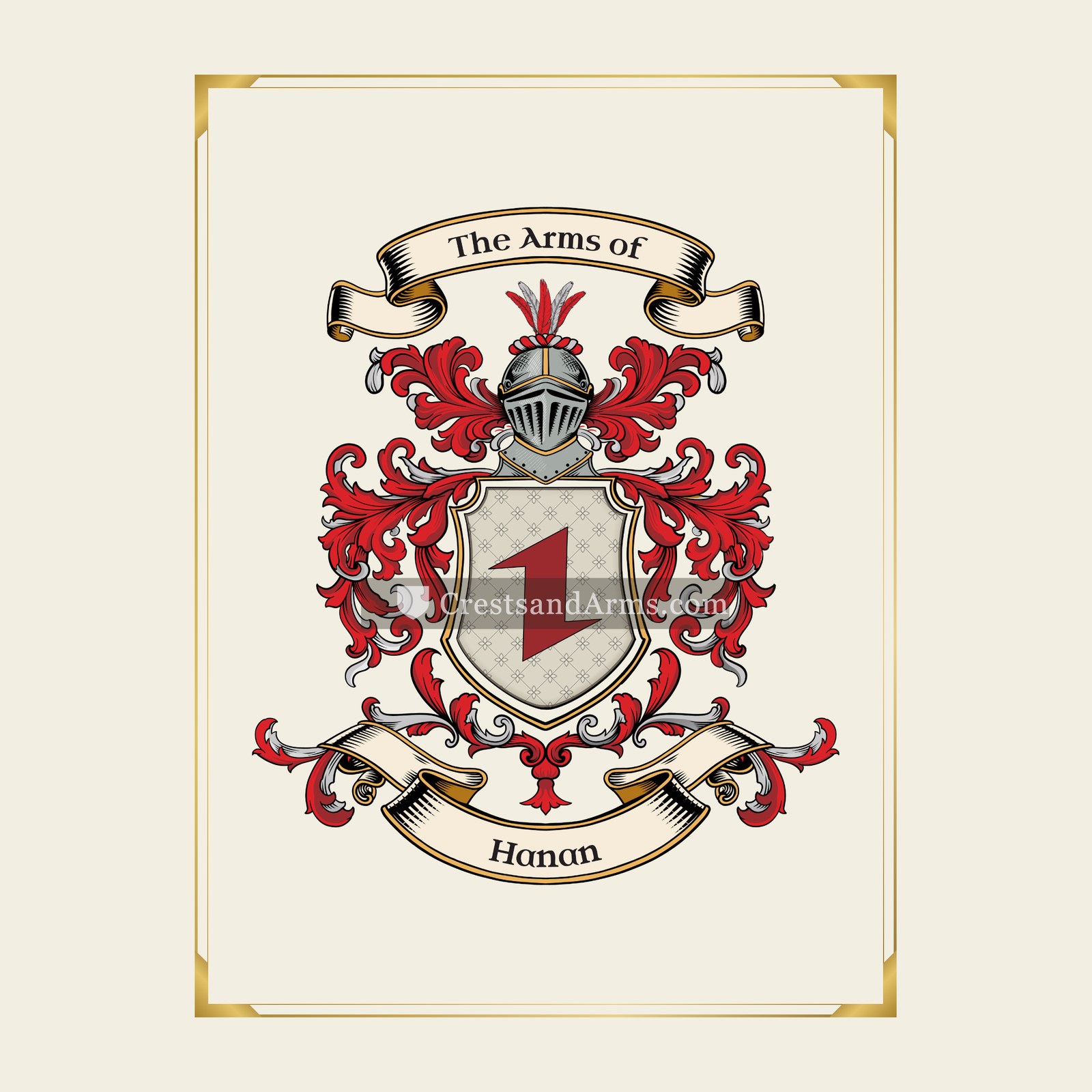 With gold border