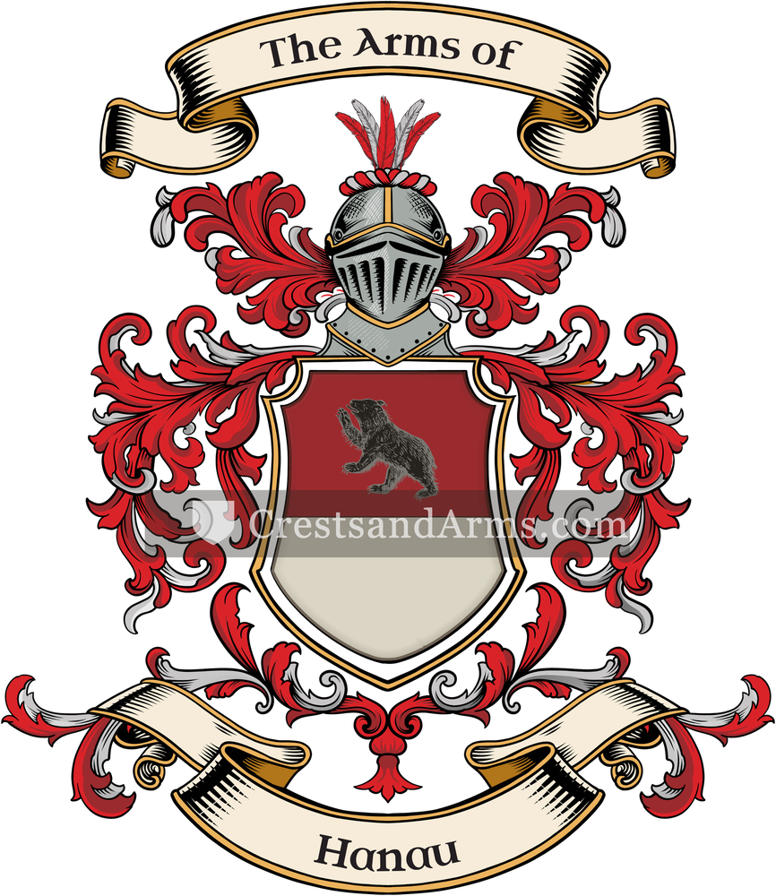 The Hanau coat of arms, drawn from the recorded blazon