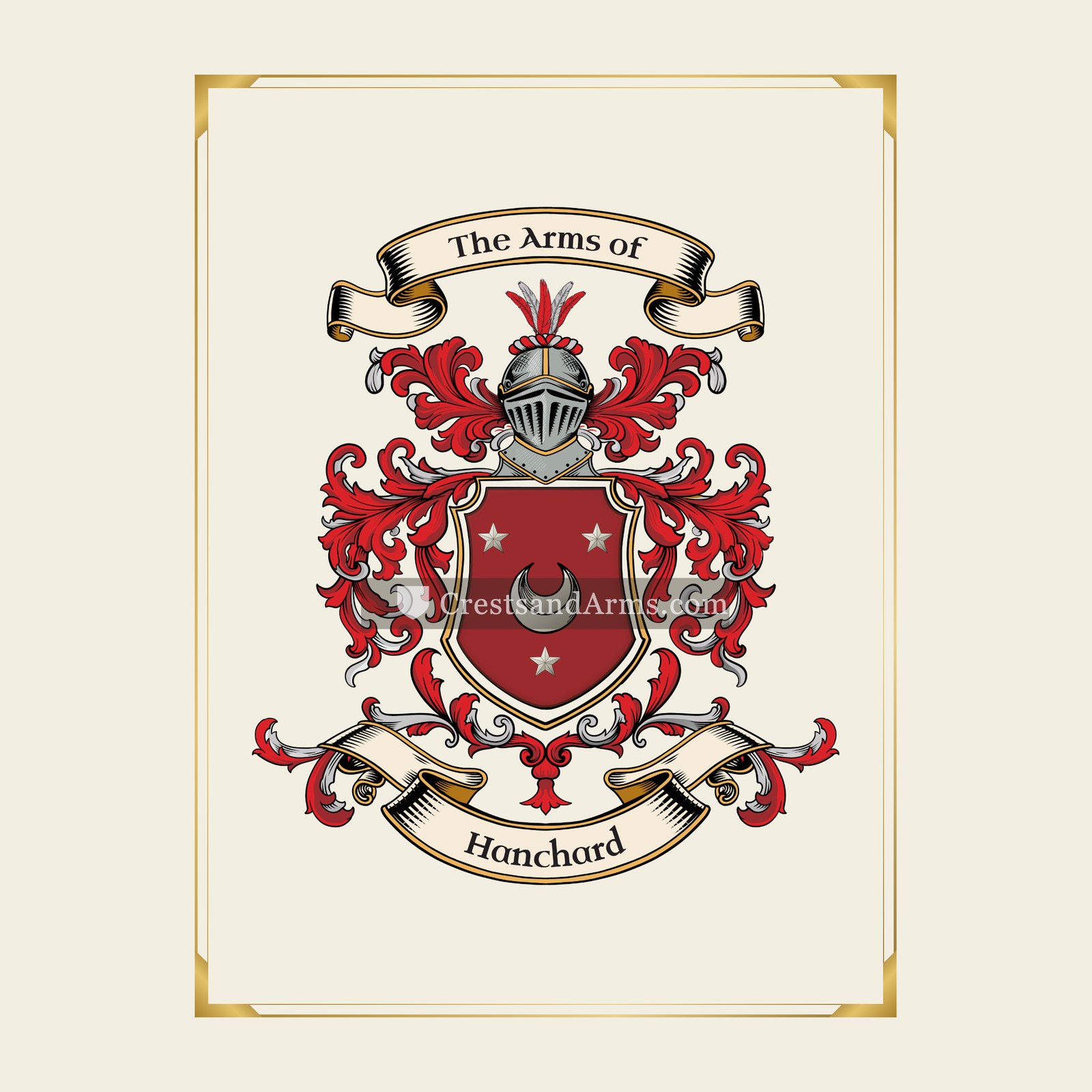 With gold border