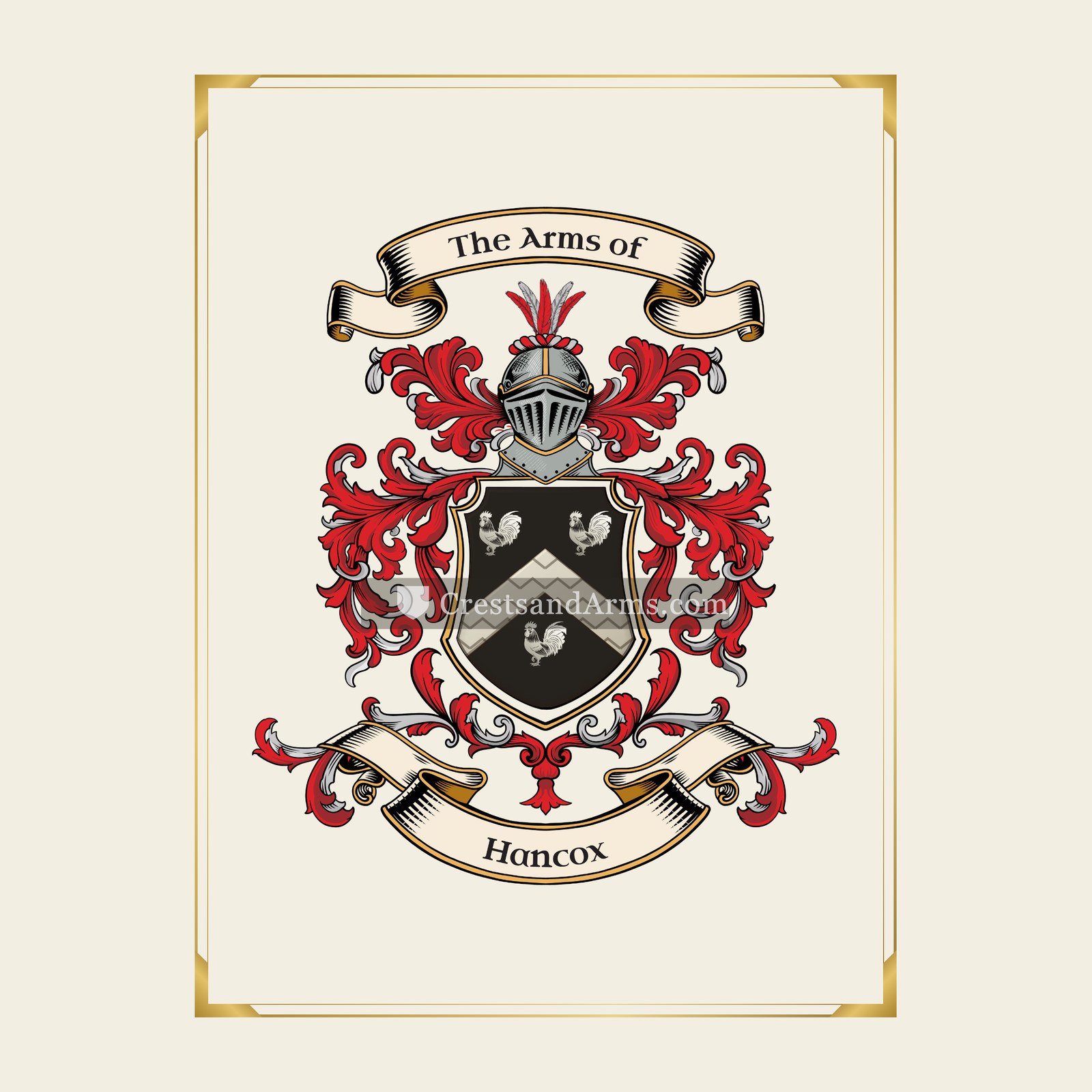 With gold border