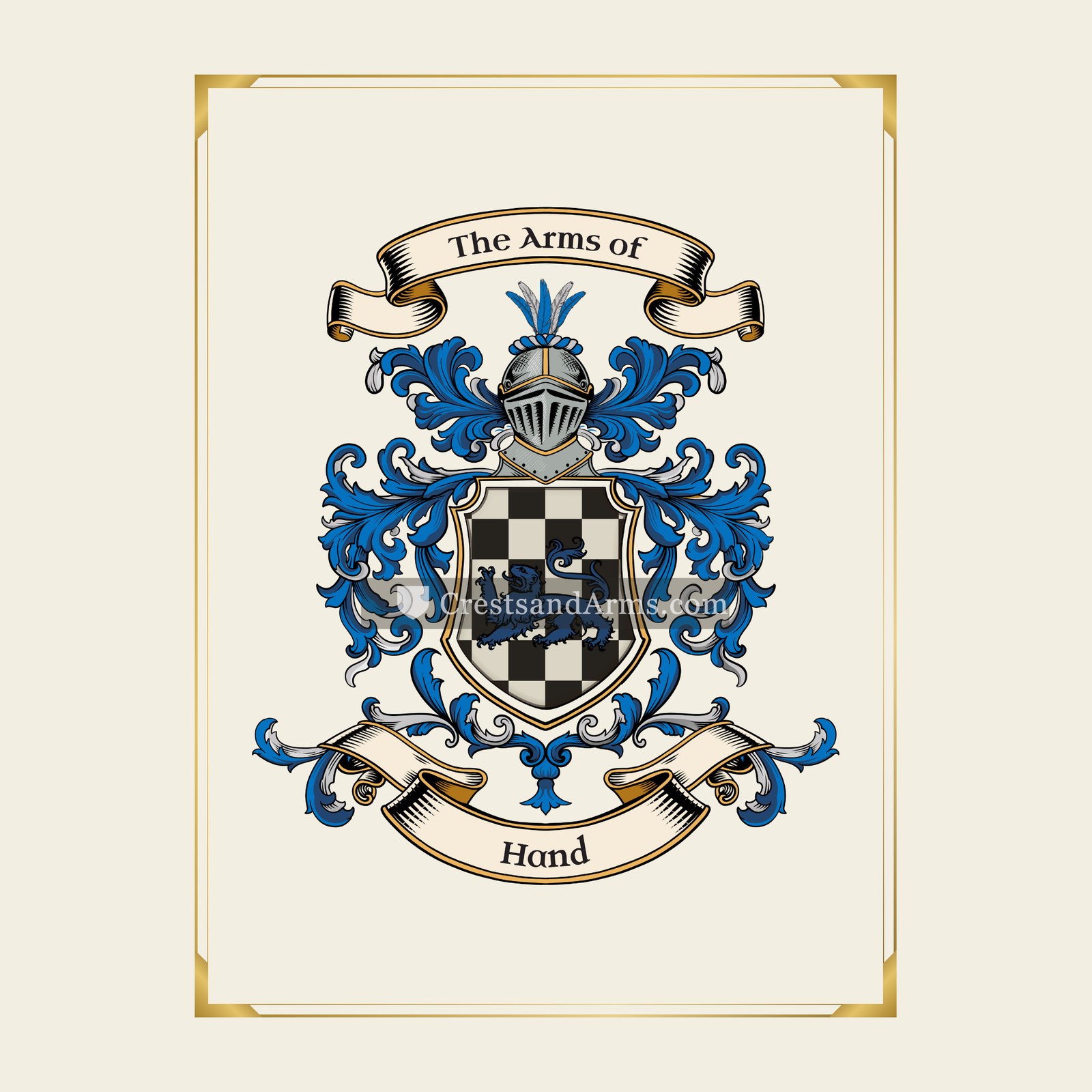 With gold border