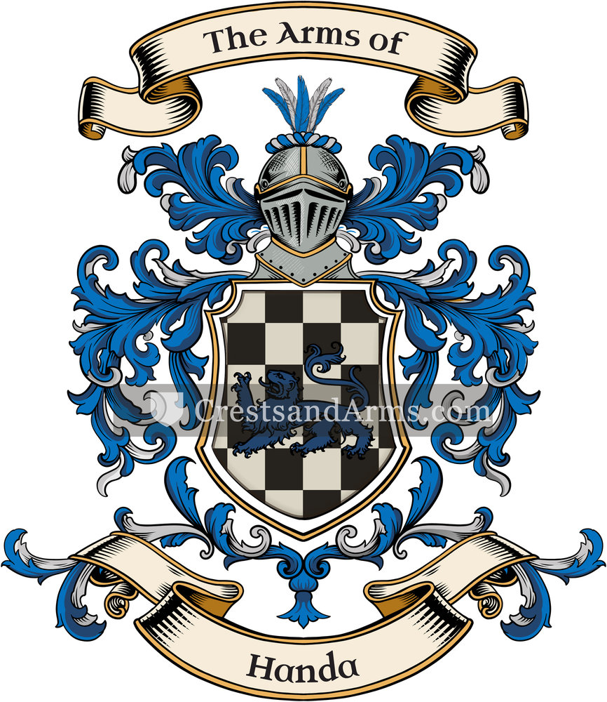 The Handa coat of arms, drawn from the recorded blazon