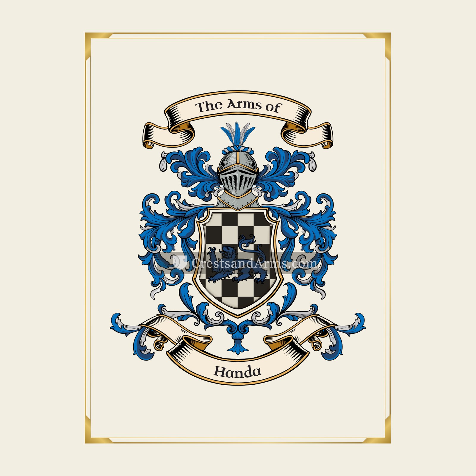 With gold border