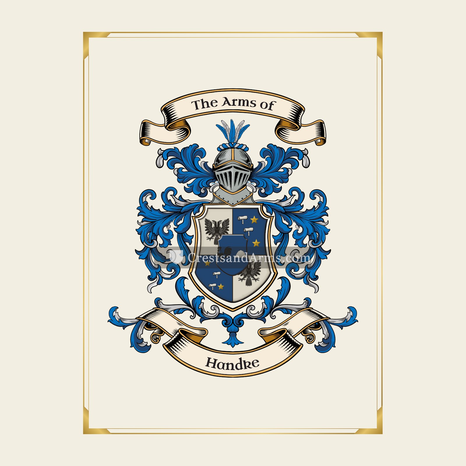 With gold border