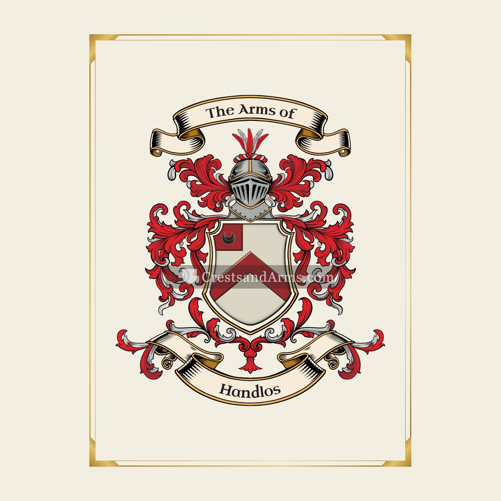 With gold border