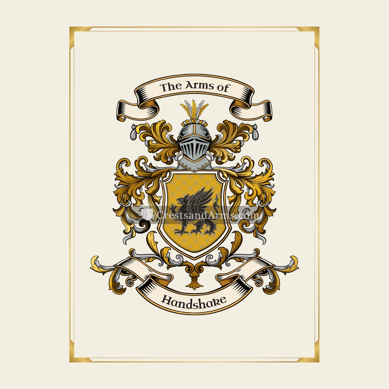 With gold border