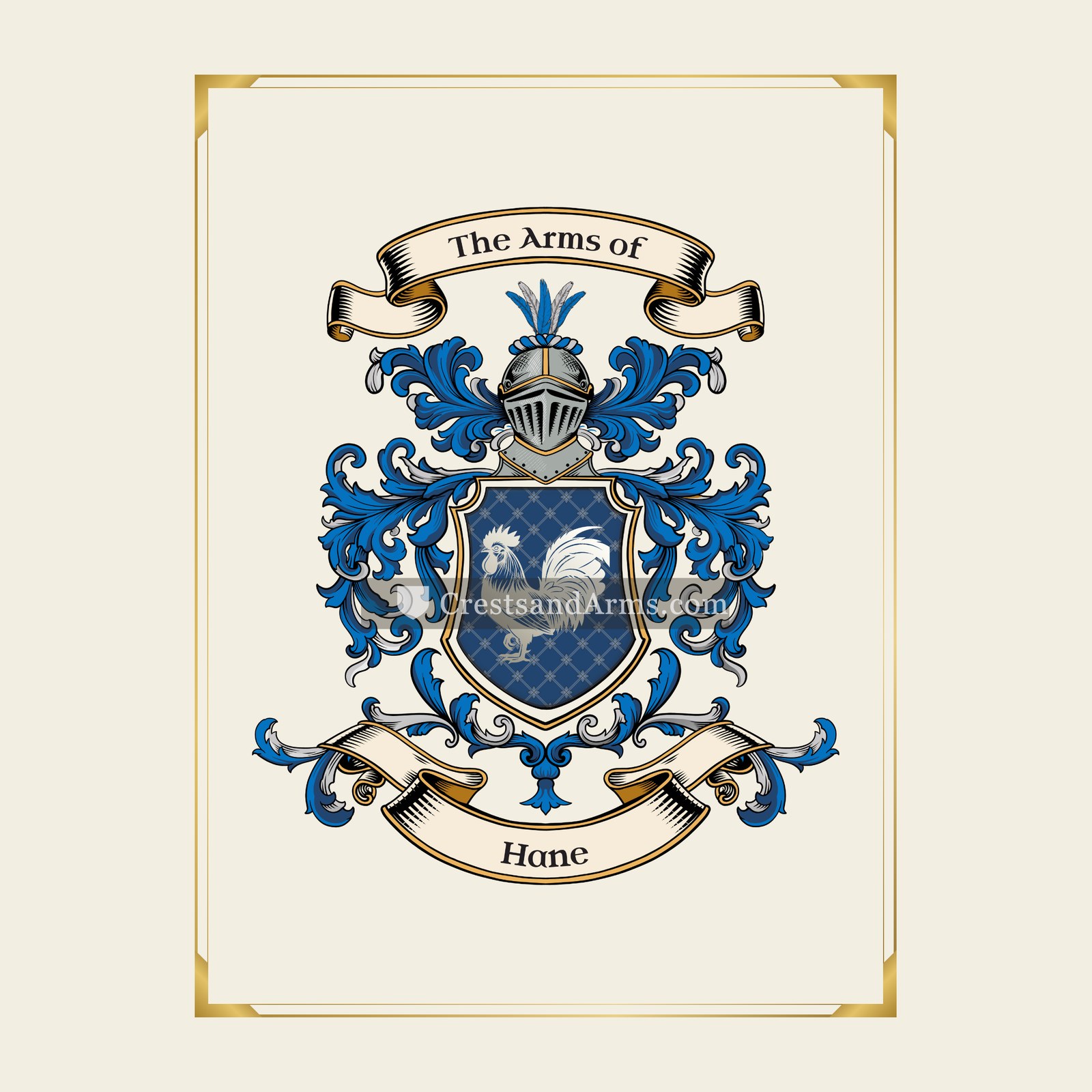 With gold border