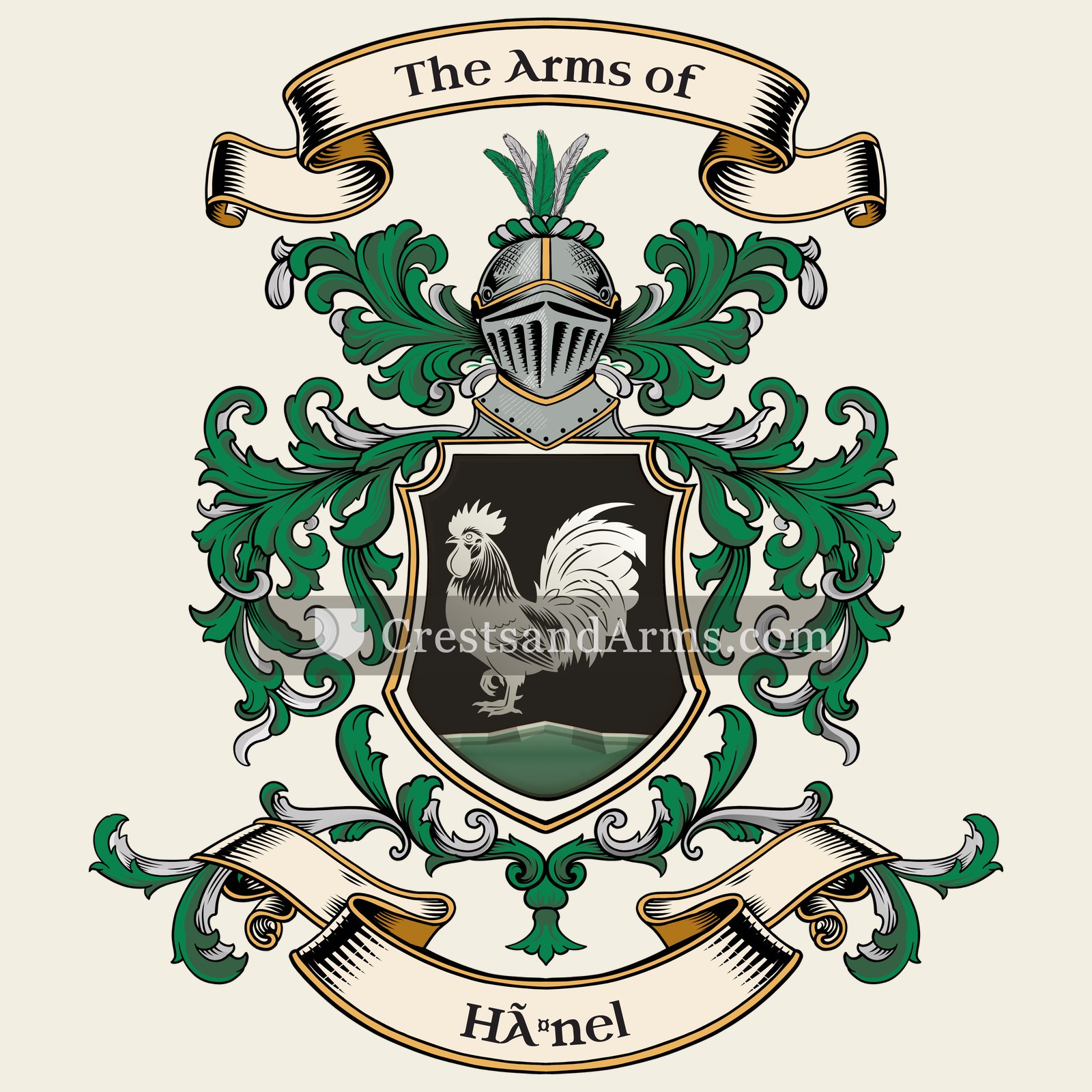The Hänel coat of arms, drawn from the recorded blazon