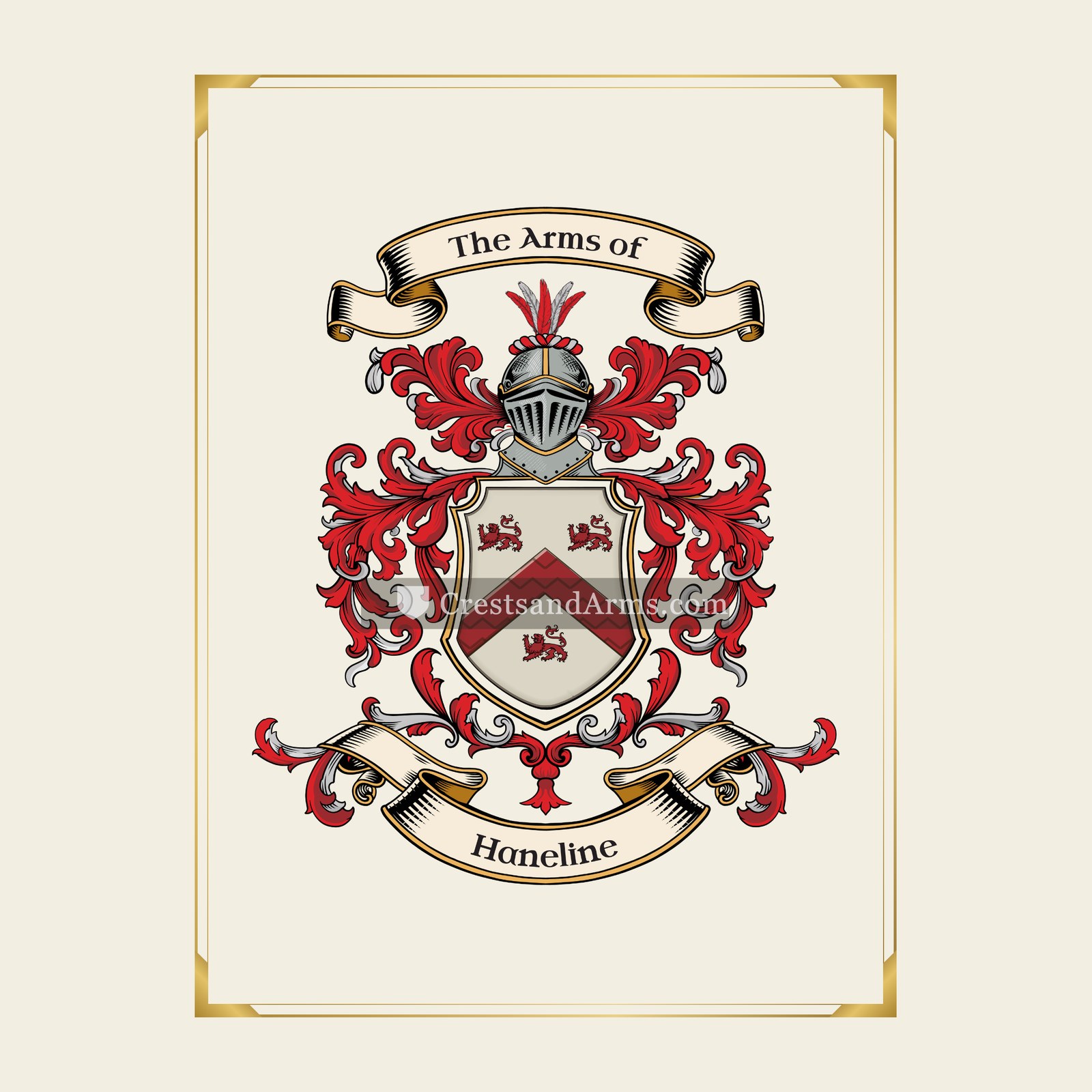 With gold border