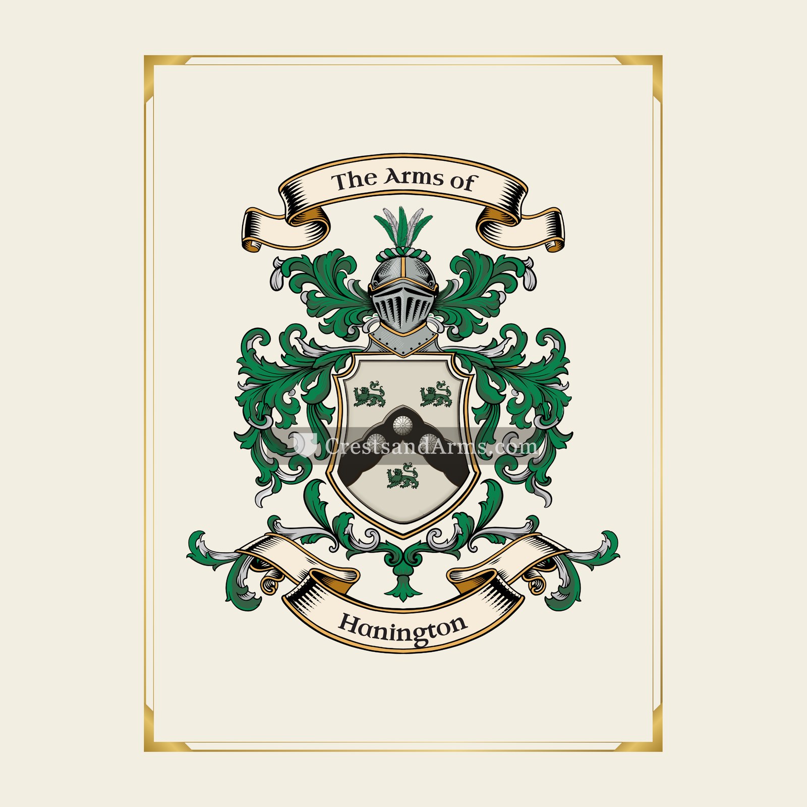 With gold border